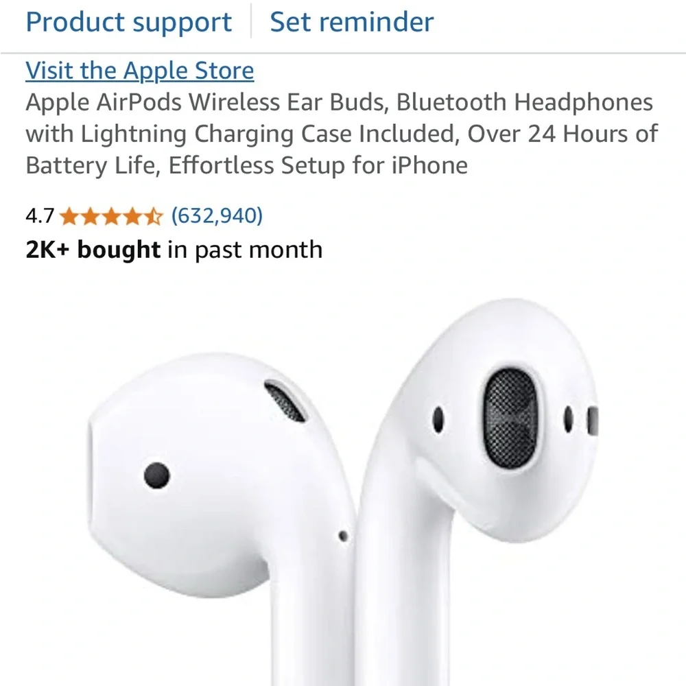 Apple Airpods Wireless Earbuds Charging Case Second Generation